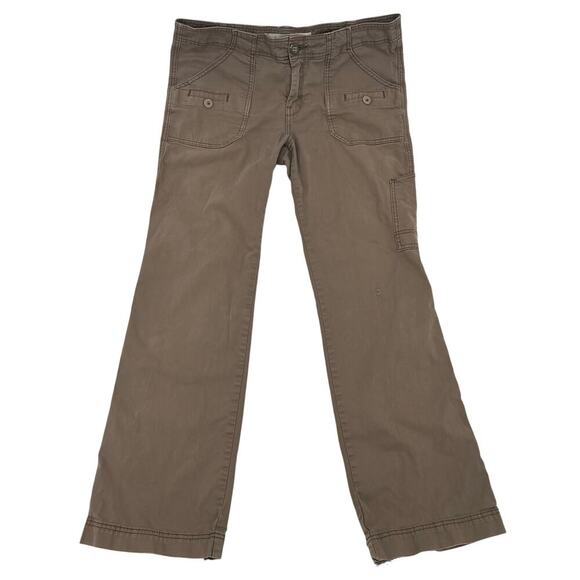 Anthropologie Pants - Anthropologie Y2K Green Cargo Pants Size 14 Grunge Indie Distressed
